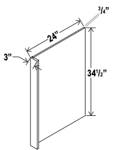 Accessories - Dishwasher Return Panel 3"W Filler - Navy Blue - Shaker