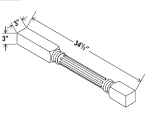 Accessories - Fluted Decorative Leg - Charcoal - Aspen