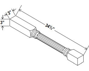 Accessories - Fluted Decorative Leg - Navy Blue - Shaker