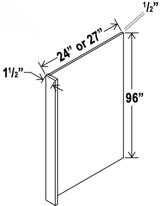 Accessories - Refrigerator End Panel Veneer - Navy Blue - Shaker