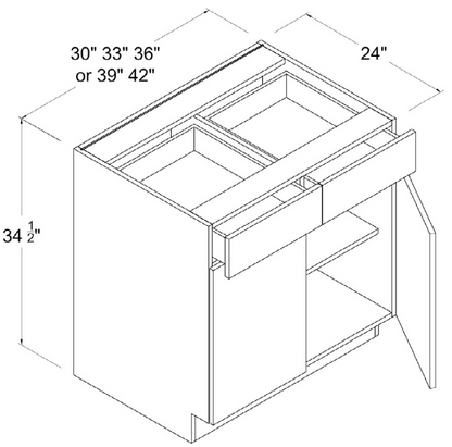 Base Cabinet - 1 Door 2 Shelves - White - Gloss Frameless