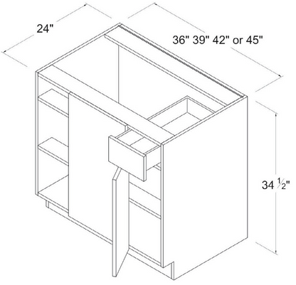 Base Cabinet - Blind Corner - White - Gloss Frameless