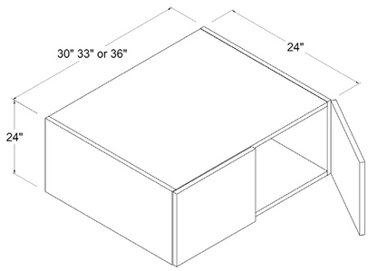 Wall Cabinet - 2 Door, Refrigerator - White - Gloss Frameless