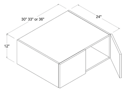 Wall Cabinet - 2 Door, Refrigerator - White - Gloss Frameless