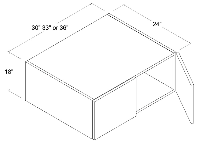 Wall Cabinet - 2 Door, Refrigerator - White - Gloss Frameless