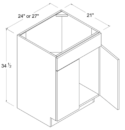 Vanity - Sink Base - White - Gloss Frameless