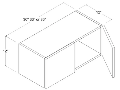 Wall Cabinet - 1 Door 2 Shelves - White - Gloss Frameless