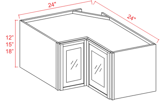 Wall Cabinet - Easy Reach Glass Door 1D - White - Slim Shaker