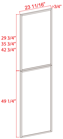 Accessories - Tall Decorative Door Panel - White Oak - Slim Shaker